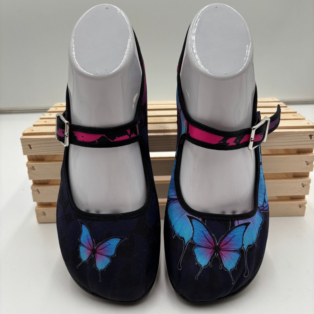 Hot Chocolate Chocolaticas Womens Butterfly Mary Jane Flats Blue Pink 37 - Picture 3 of 7